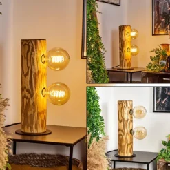 Luminaires Scandinaves-hofstein Lampe de table Canedo Écru, Noir, 2 lumières