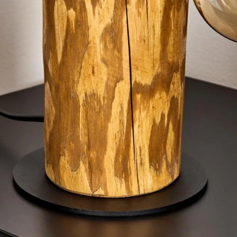 Luminaires Scandinaves-hofstein Lampe de table Canedo Écru, Noir, 2 lumières