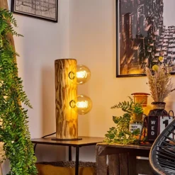 Luminaires Scandinaves-hofstein Lampe de table Canedo Écru, Noir, 2 lumières