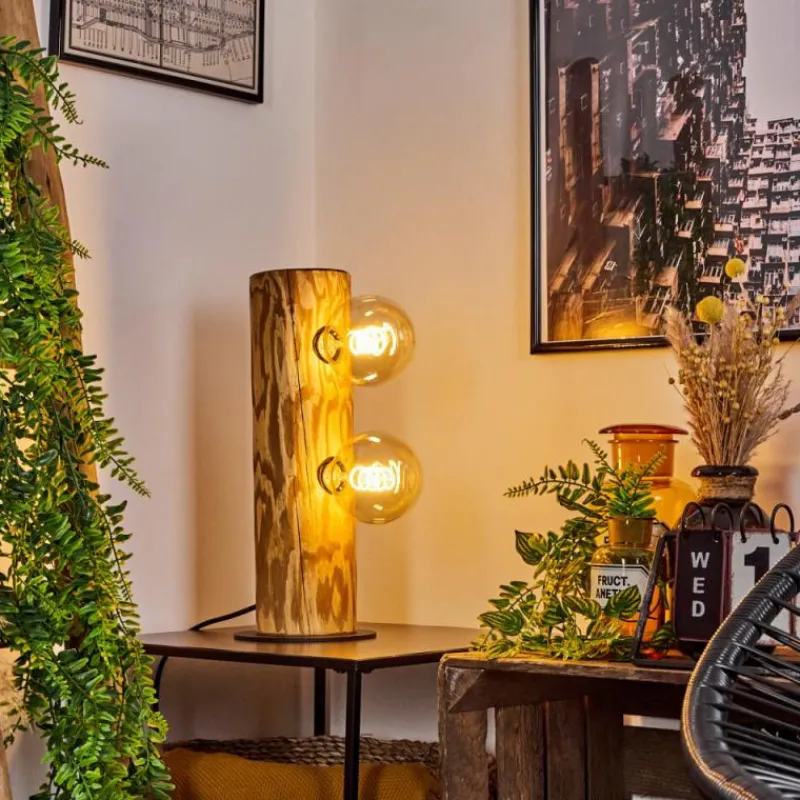 Luminaires Scandinaves-hofstein Lampe de table Canedo Écru, Noir, 2 lumières