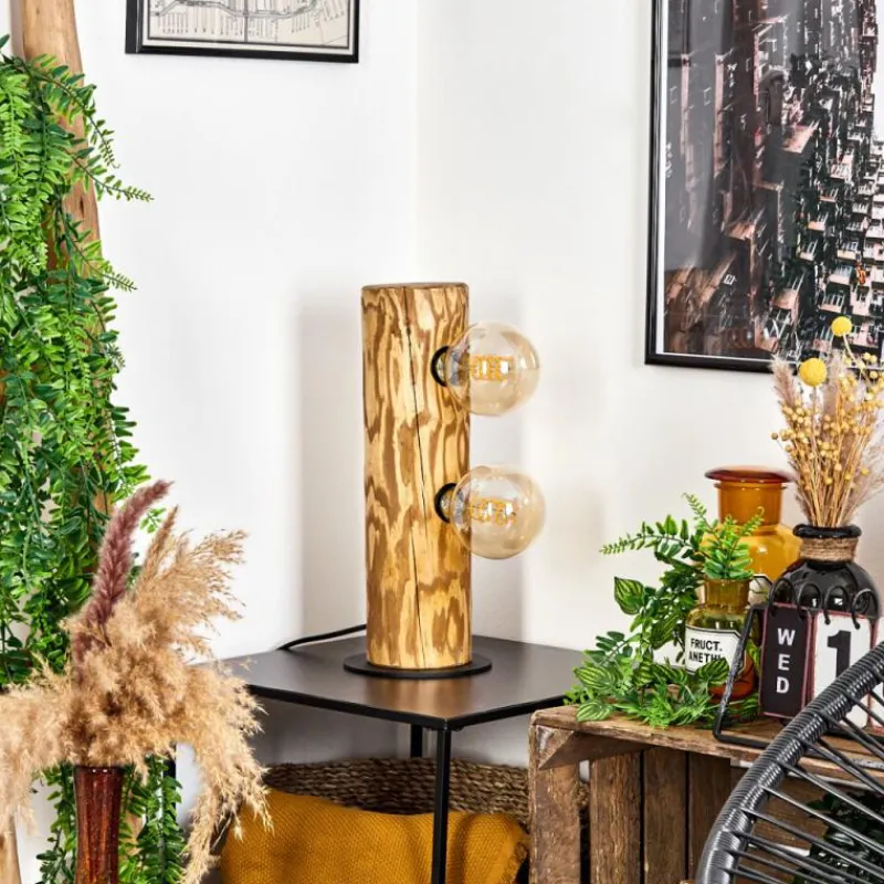 Luminaires Scandinaves-hofstein Lampe de table Canedo Écru, Noir, 2 lumières