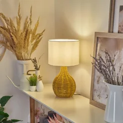 Lampes En Tissu-hofstein Lampe de table Chaniers Écru, 1 lumière