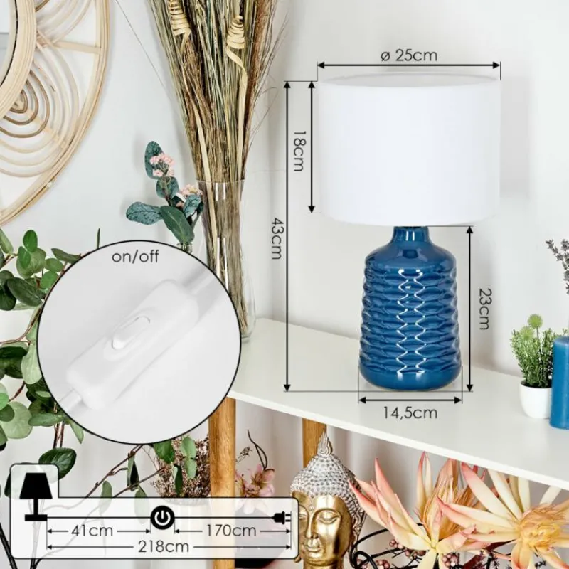 Lampes En Tissu-hofstein Lampe de table Chave Bleu, 1 lumière