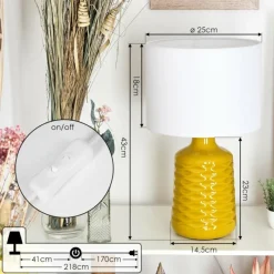 Lampes En Tissu-hofstein Lampe de table Chave Jaune, 1 lumière