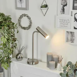 hofstein Lampe de table Dalheim LED Nickel mat, 1 lumière* Lampes À Poser