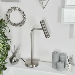 hofstein Lampe de table Dalheim LED Nickel mat, 1 lumière* Lampes À Poser