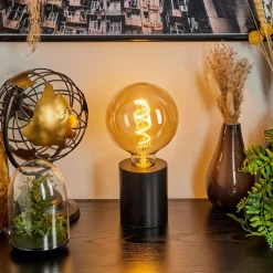 Lampes Vintages & Rétros-hofstein Lampe de table Fontannes Noir, 1 lumière