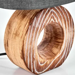 Lampes En Tissu-hofstein Lampe de table Francillon Brun, Chrome, Couleur bois, 1 lumière