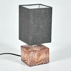 Lampes En Tissu-hofstein Lampe de table Francillon Brun, Chrome, Couleur bois, 1 lumière