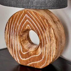 Lampes En Tissu-hofstein Lampe de table Francillon Brun, Chrome, Couleur bois, 1 lumière