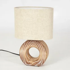 Lampes En Tissu-hofstein Lampe de table Francillon Brun, Chrome, Couleur bois, 1 lumière