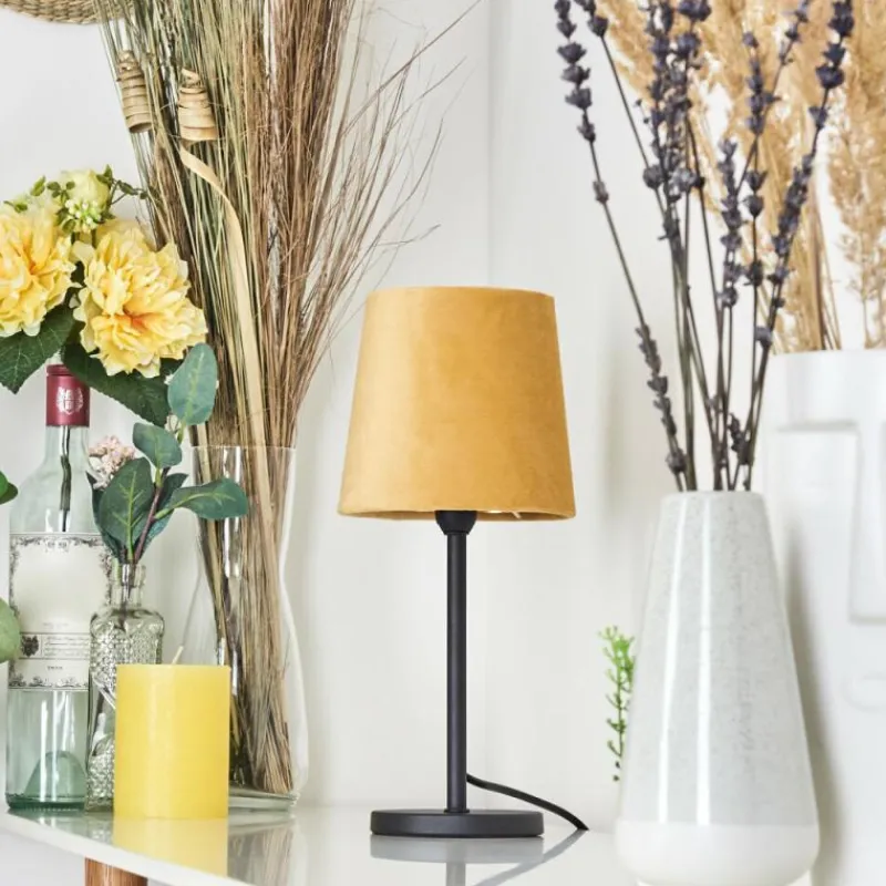 Lampes En Tissu-hofstein Lampe de table Frandina Jaune, Or, 1 lumière