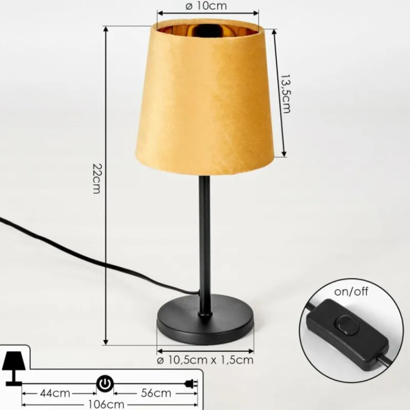 Lampes En Tissu-hofstein Lampe de table Frandina Jaune, Or, 1 lumière