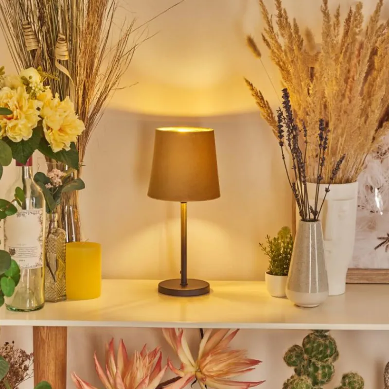 Lampes En Tissu-hofstein Lampe de table Frandina Jaune, Or, 1 lumière