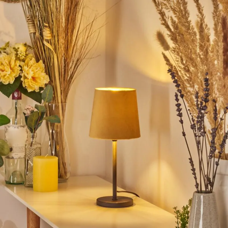 Lampes En Tissu-hofstein Lampe de table Frandina Jaune, Or, 1 lumière
