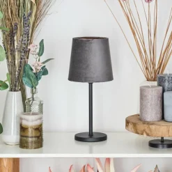 Lampes En Tissu-hofstein Lampe de table Frandina Or, Gris, 1 lumière