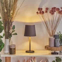 Lampes En Tissu-hofstein Lampe de table Frandina Or, Gris, 1 lumière