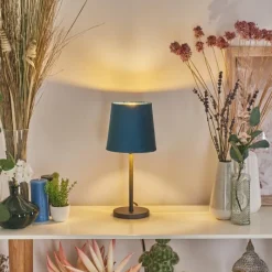 Lampes En Tissu-hofstein Lampe de table Frandina Bleu, Or, 1 lumière