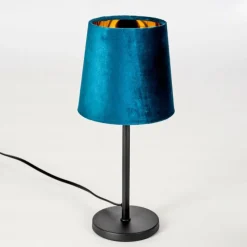 Lampes En Tissu-hofstein Lampe de table Frandina Bleu, Or, 1 lumière