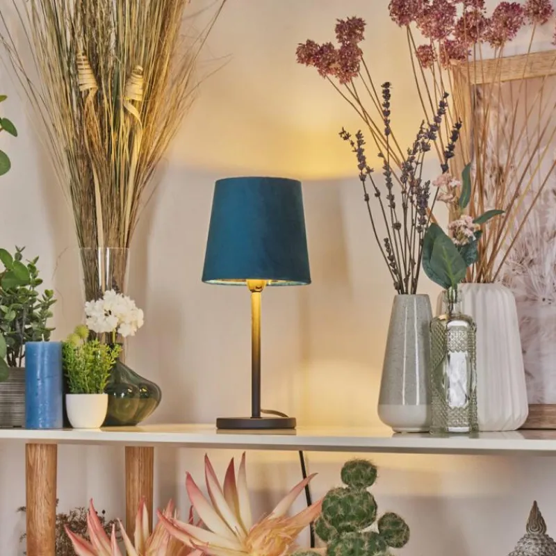 Lampes En Tissu-hofstein Lampe de table Frandina Bleu, Or, 1 lumière