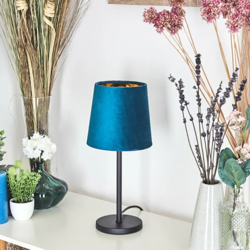Lampes En Tissu-hofstein Lampe de table Frandina Bleu, Or, 1 lumière