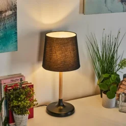 Lampes En Tissu-hofstein Lampe de table Frecheiro Écru, Noir, 1 lumière