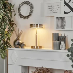 hofstein Lampe de table Huallilemu LED Nickel mat, 1 lumière