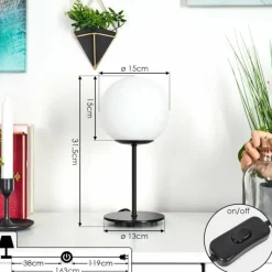 hofstein Lampe de table Karhia Noir, 1 lumière