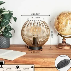 Lampes Dorées-hofstein Lampe de table Keryvaland Or, Noir, 1 lumière