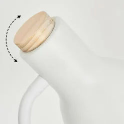 Luminaires Scandinaves-hofstein Lampe de table Kerzellec Bois clair, Blanc, 1 lumière