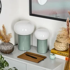 hofstein Lampe de table - kit de 2 Godrie Turquoise, 2 lumières