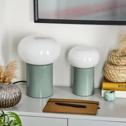 hofstein Lampe de table - kit de 2 Godrie Turquoise, 2 lumières