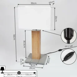 Lampes En Tissu-hofstein Lampe de table Kyneton Gris, Écru, Nickel mat, 1 lumière