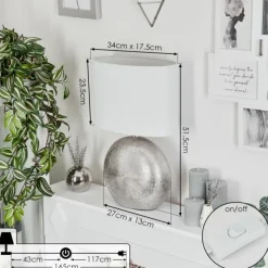 Lampes En Tissu-hofstein Lampe de table Lahnus Argenté, 1 lumière