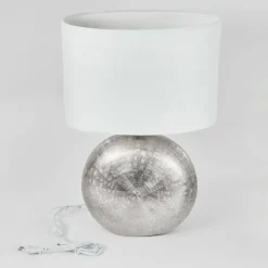 Lampes En Tissu-hofstein Lampe de table Lahnus Argenté, 1 lumière