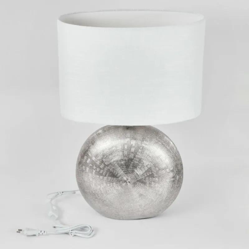 Lampes En Tissu-hofstein Lampe de table Lahnus Argenté, 1 lumière