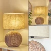 Lampes En Tissu-hofstein Lampe de table Lahnus Brun, Couleur bois, Blanc, 1 lumière