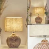 Lampes En Tissu-hofstein Lampe de table Lahnus Brun, Couleur bois, Blanc, 1 lumière