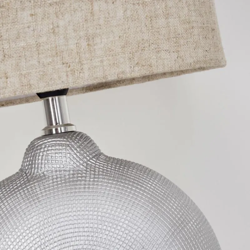 Lampes En Tissu-hofstein Lampe de table Lahnus Chrome, Argenté, 1 lumière