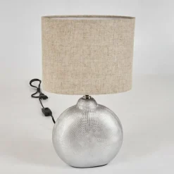 Lampes En Tissu-hofstein Lampe de table Lahnus Chrome, Argenté, 1 lumière