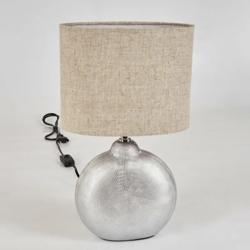 Lampes En Tissu-hofstein Lampe de table Lahnus Chrome, Argenté, 1 lumière