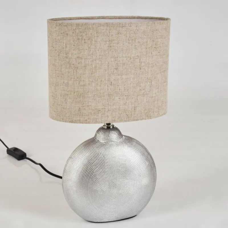 Lampes En Tissu-hofstein Lampe de table Lahnus Chrome, Argenté, 1 lumière