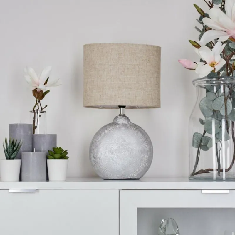 Lampes En Tissu-hofstein Lampe de table Lahnus Chrome, Argenté, 1 lumière