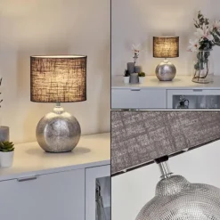 Lampes En Tissu-hofstein Lampe de table Lahnus Chrome, Argenté, 1 lumière