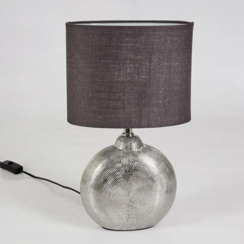 Lampes En Tissu-hofstein Lampe de table Lahnus Chrome, Argenté, 1 lumière