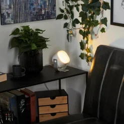 hofstein Lampe de table Ledo Argenté, 1 lumière, Télécommandes, Changeur de couleurs