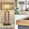 Lampes En Tissu-hofstein Lampe de table Lure Brun, Couleur bois, Noir, 1 lumière