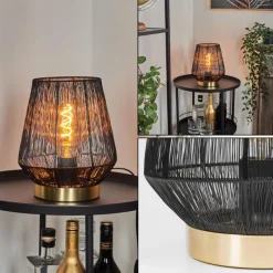 Style Boho-Chic-hofstein Lampe de table Madancos Laiton, 1 lumière
