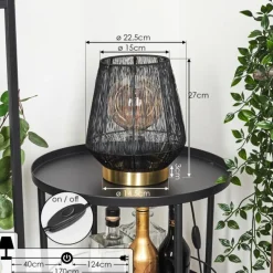 Style Boho-Chic-hofstein Lampe de table Madancos Laiton, 1 lumière