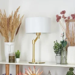 Lampes En Tissu-hofstein Lampe de table Manhenha Laiton, 1 lumière